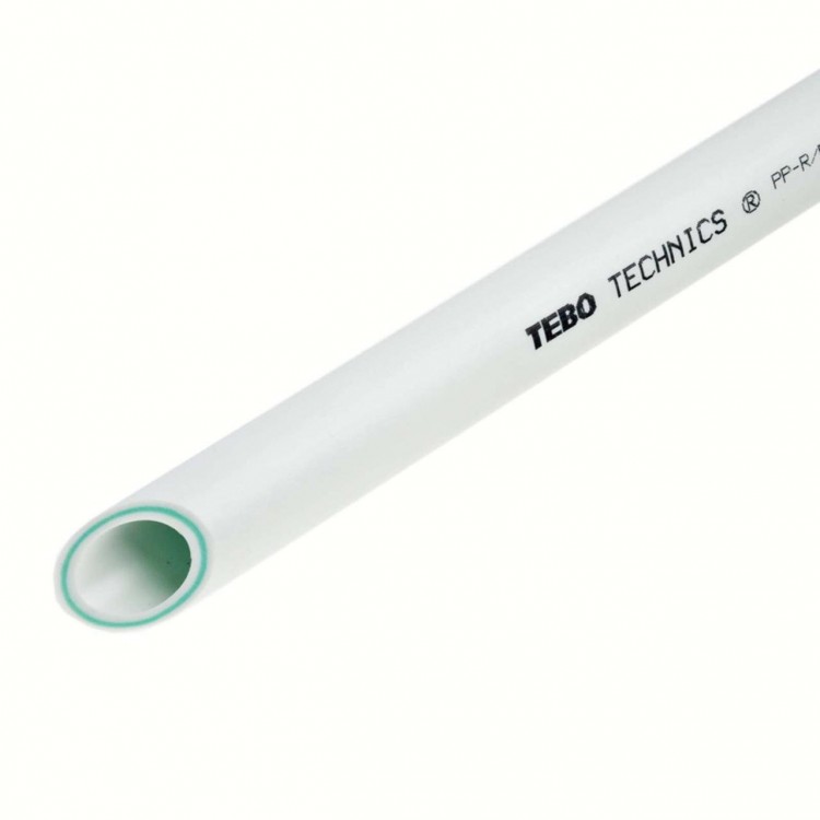 Полипропиленовая труба Tebo 75x10,3 мм SDR 7,4 армированная стекловолокном для отопления и водоснабжения штанга 4 метра