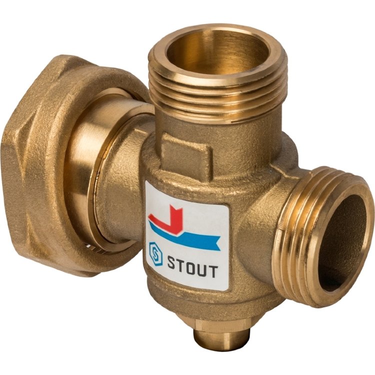 Термостатический смесительный клапан Stout G 1”M-G 1”1/2 F-G 1”M   70°С