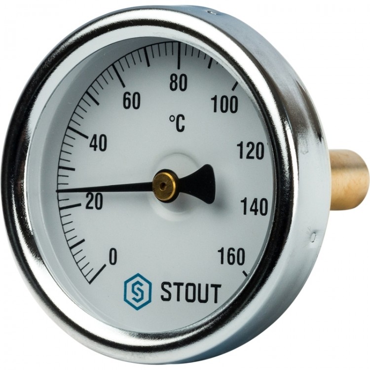 Термометр Stout с погружной гильзой, Dn 63 мм, гильза 50 мм 1/2" 160°C