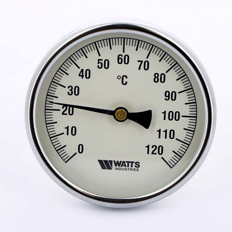 Термометр Watts с погружной гильзой, F+R801 Dn 100 мм, гильза 50 мм 1/2" 120°C