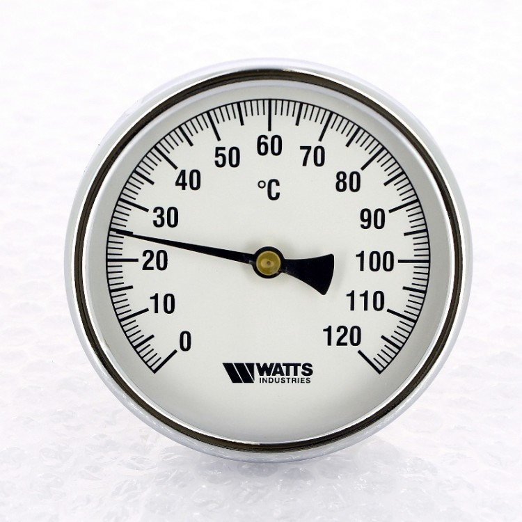 Термометр Watts с погружной гильзой, F+R801 Dn 100 мм, гильза 100 мм 1/2" 120°C