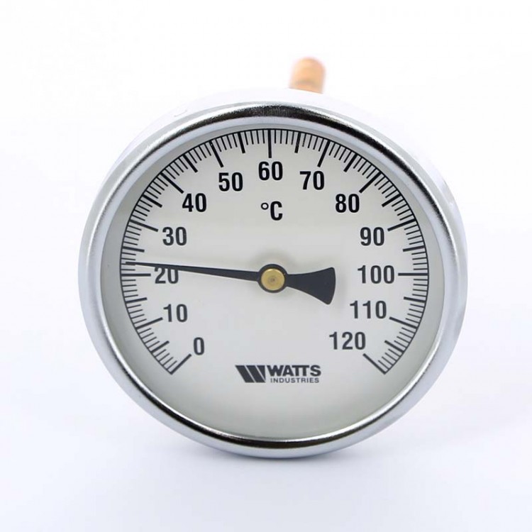 Термометр Watts с погружной гильзой, F+R801 Dn 100 мм, гильза 150 мм 1/2" 120°C