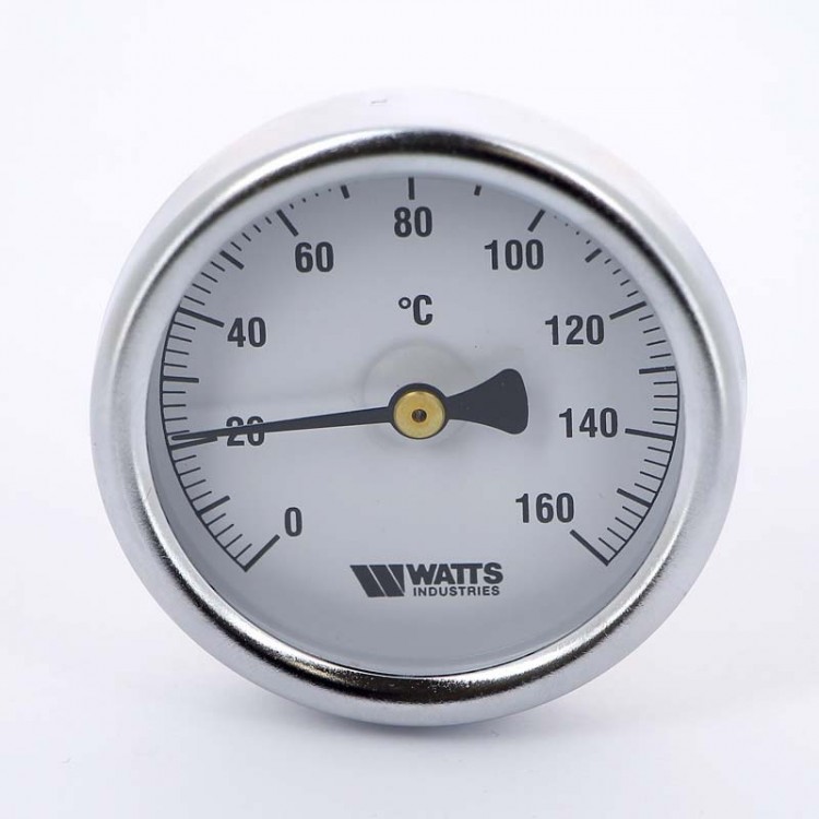 Термометр Watts с погружной гильзой, F+R801 Dn 63 мм, гильза 50 мм 1/2" 160°C