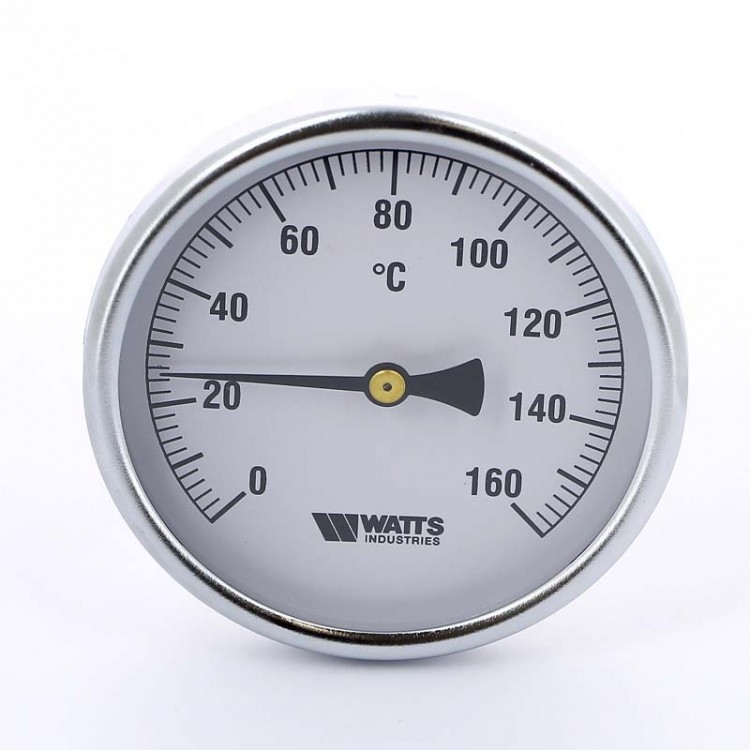 Термометр Watts с погружной гильзой, F+R801 Dn 100 мм, гильза 100 мм 1/2" 160°C