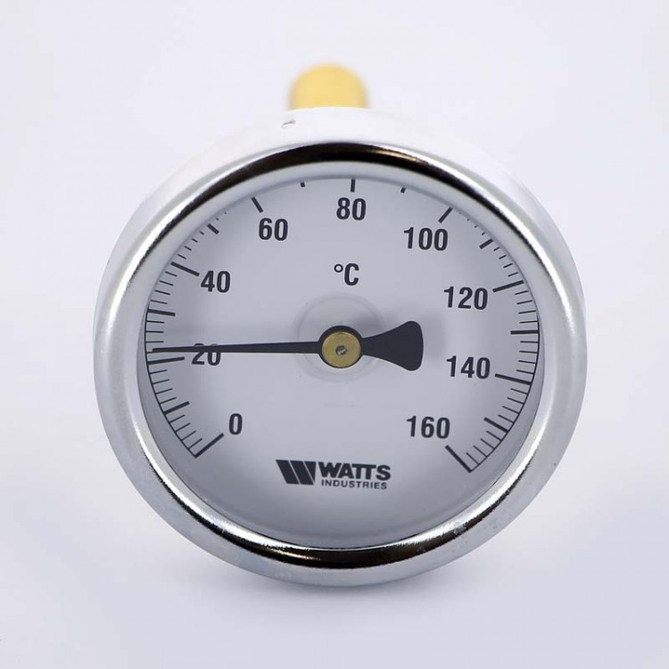 Термометр Watts с погружной гильзой, F+R801 Dn 80 мм, гильза 75 мм 1/2" 160°C