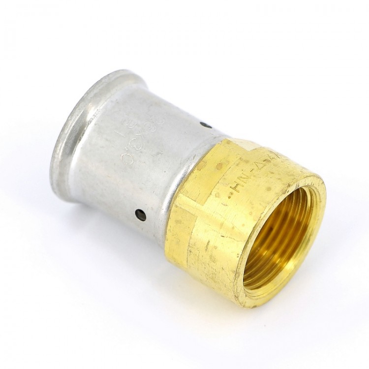 Прессовое соединение Henco с внутренней резьбой 26x3/4" латунное для металлопластиковой трубы