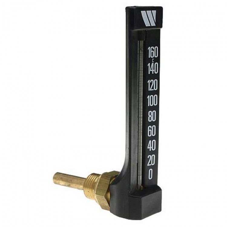 Термометр Watts спиртовой, MTW угловой, высота колбы 160, мм 1/2"