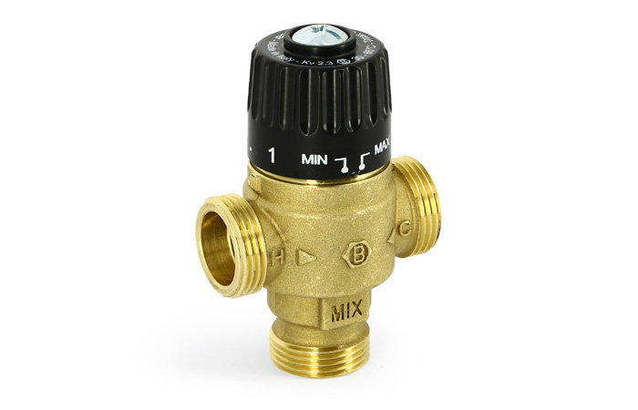 Клапан Н 1" термосмесительный Uni-Fitt 20-43°С, Kvs 1,6 смешение боковое