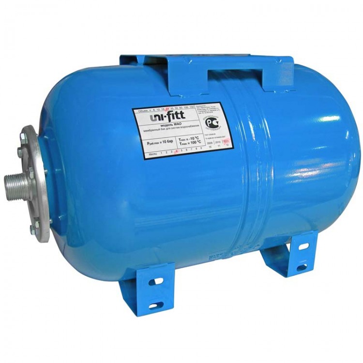 Гидроаккумулятор Uni-Fitt для водоснабжения 100 литров (горизонтальный)
